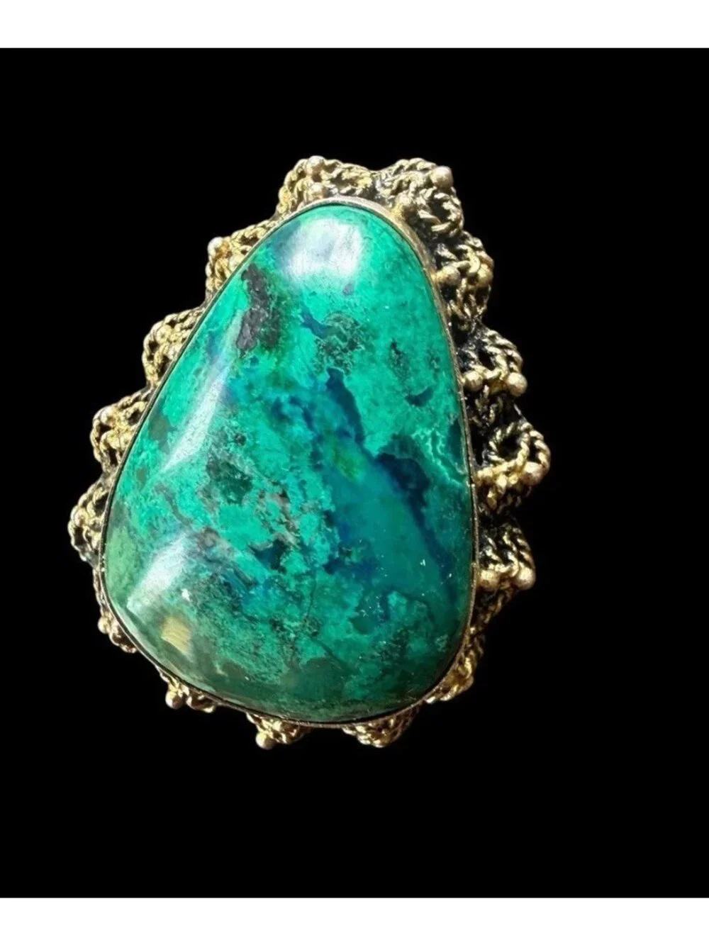 Vintage 925 Israel Sterling Silver Eilat Stone Brooch Pendant Signed